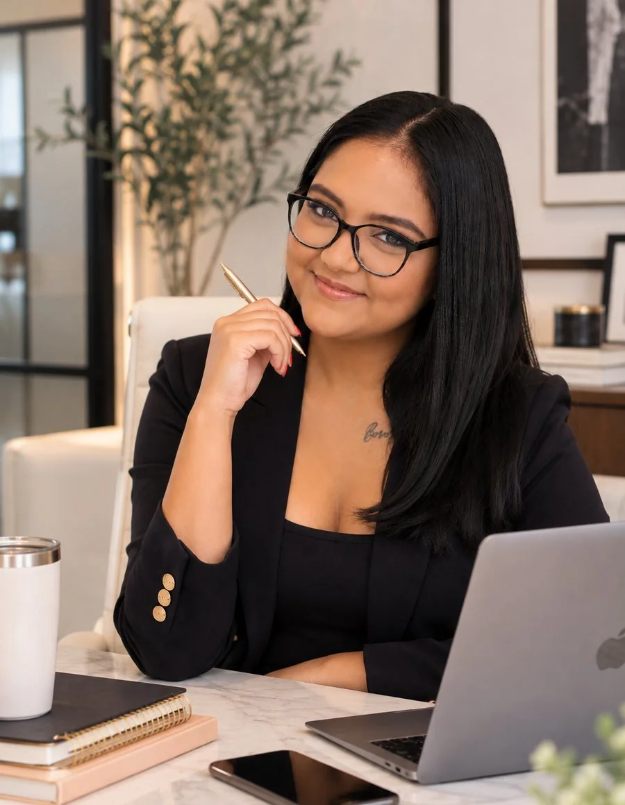 Maria Cerrillo at her desk